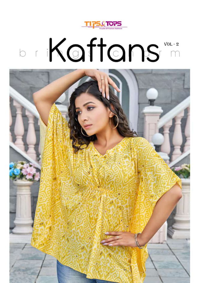 TIPS TOPS KAFTAN 2 Fancy Rayon Printed Wholesale Top Collection